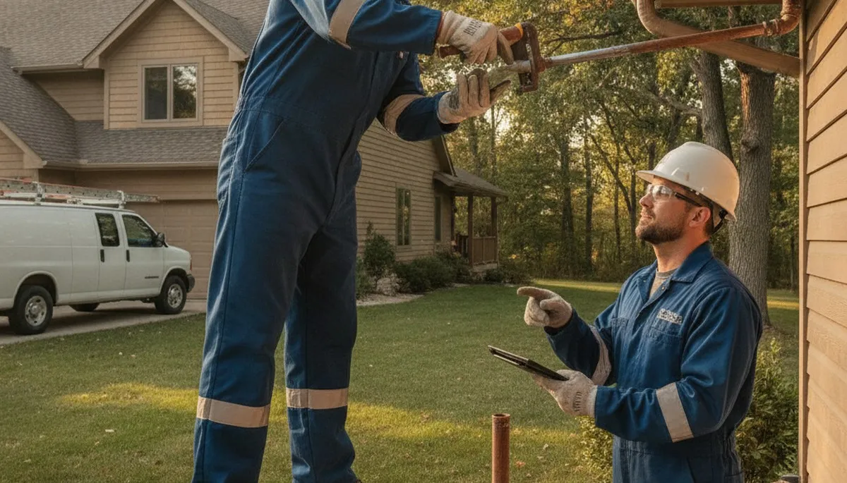 Plumber repairing a leak in Grand Rapids, MI for residential plumbing service