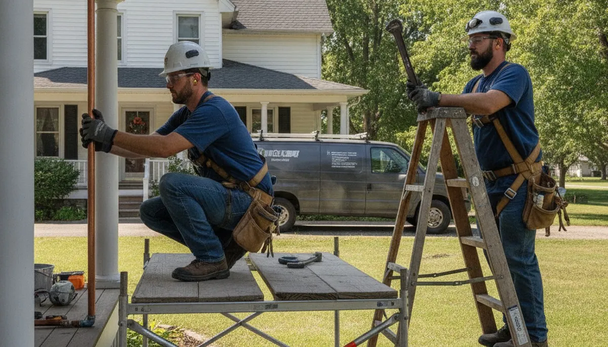 Plumber repairing a pipe in Grand Rapids, MI for residential plumbing service