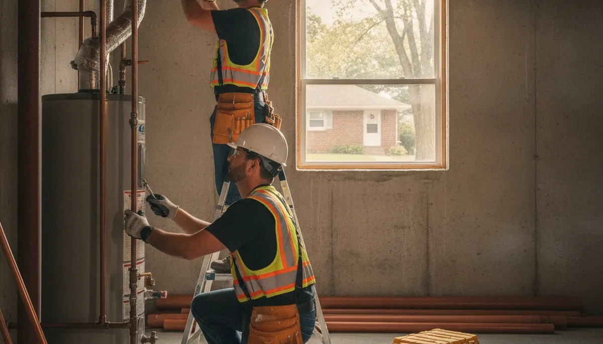 Plumber repairing a pipe in Grand Rapids, MI for professional plumbing service